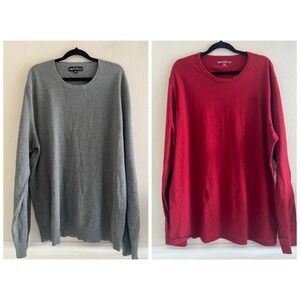 Bundle Of 2 J. Crew Mercantile Tops Men's XL Long Sleeve Gray Burgundy Red